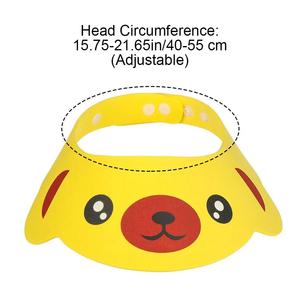 Adjustable Baby Shower Hat Cartoon Toddler Kids Shampoo Cap Bathing Wash Hair Shield Bath Supplies
