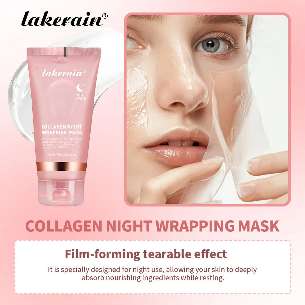 Overnight Wrapping Peel Off Facial Mask Set Hydrolyzed Collagen Night Wrapping Mask Deeply Hydrates Night Care Mask Skin Care
