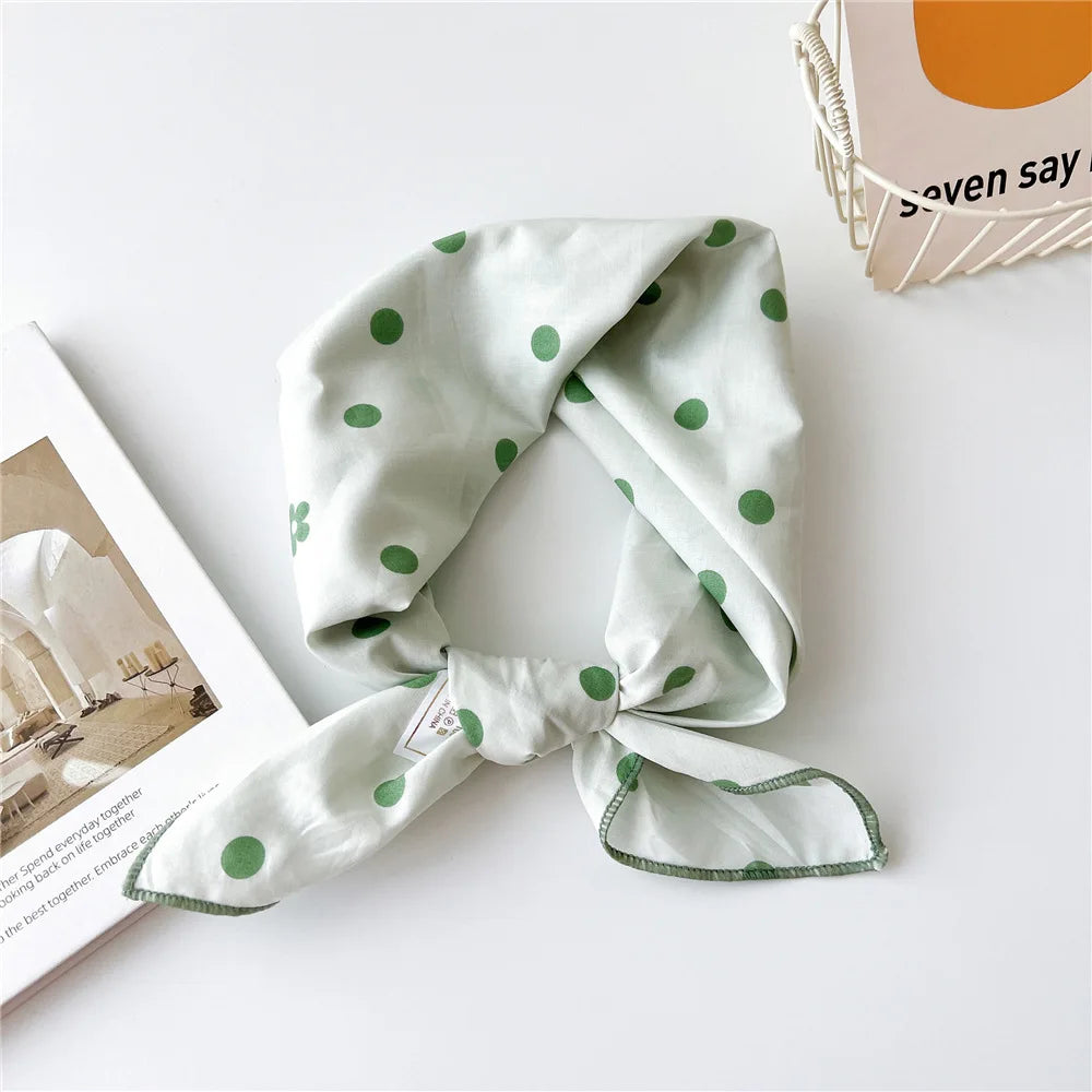 60cm Flower Print Cotton Bandanas Square Scarf Women Girls Headband Accessories Handkerchief Neckerchief Hairscarf Hairscarf