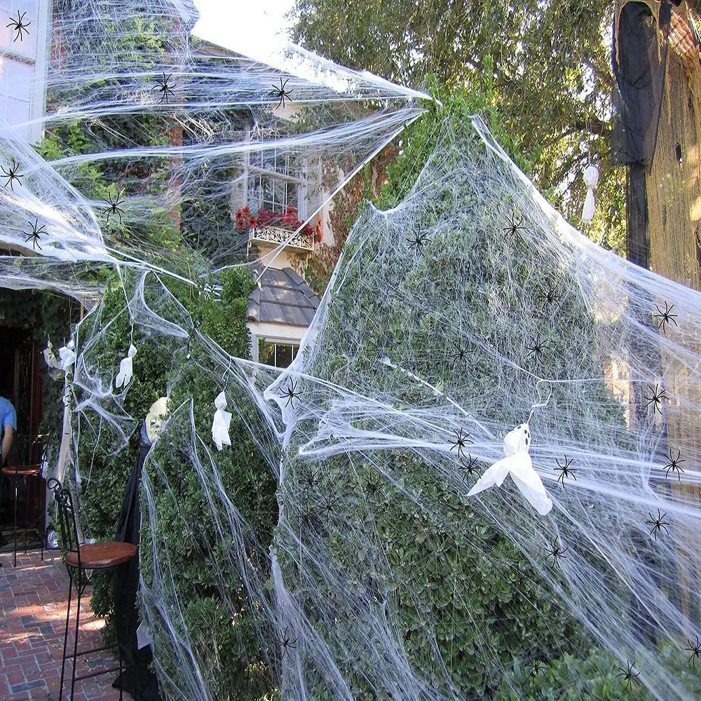 Halloween Decorations Artificial Spider Web Luminous Stretch