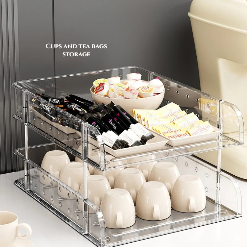 File Organizer Desktop File Storage Clear Transparent Multi-layer Stackable Rack Office Desk Organizer for Home or Office Use