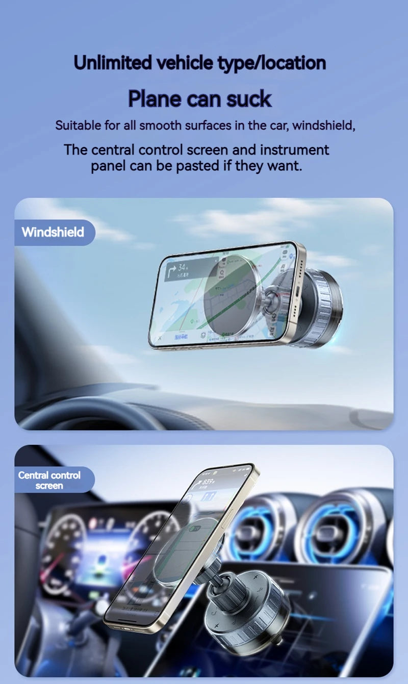 Universal Magnetic Phone Wireless Charger Holder Sucker in Car Home Mirro Gym Bath for Iphone 16 15 14 13 12 11 Pro Max Samsung
