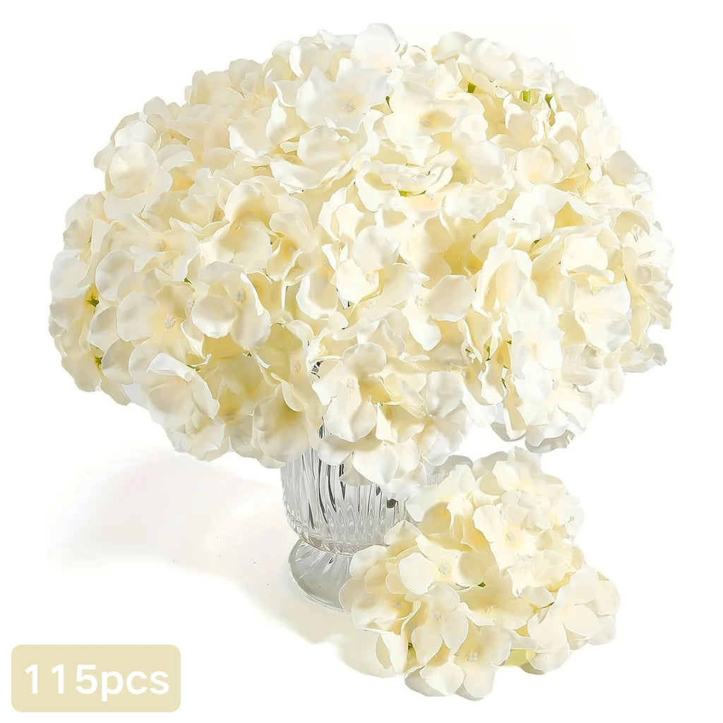 Champagne Artificial Hydrangea Flowers with Stems - Realistic Touch