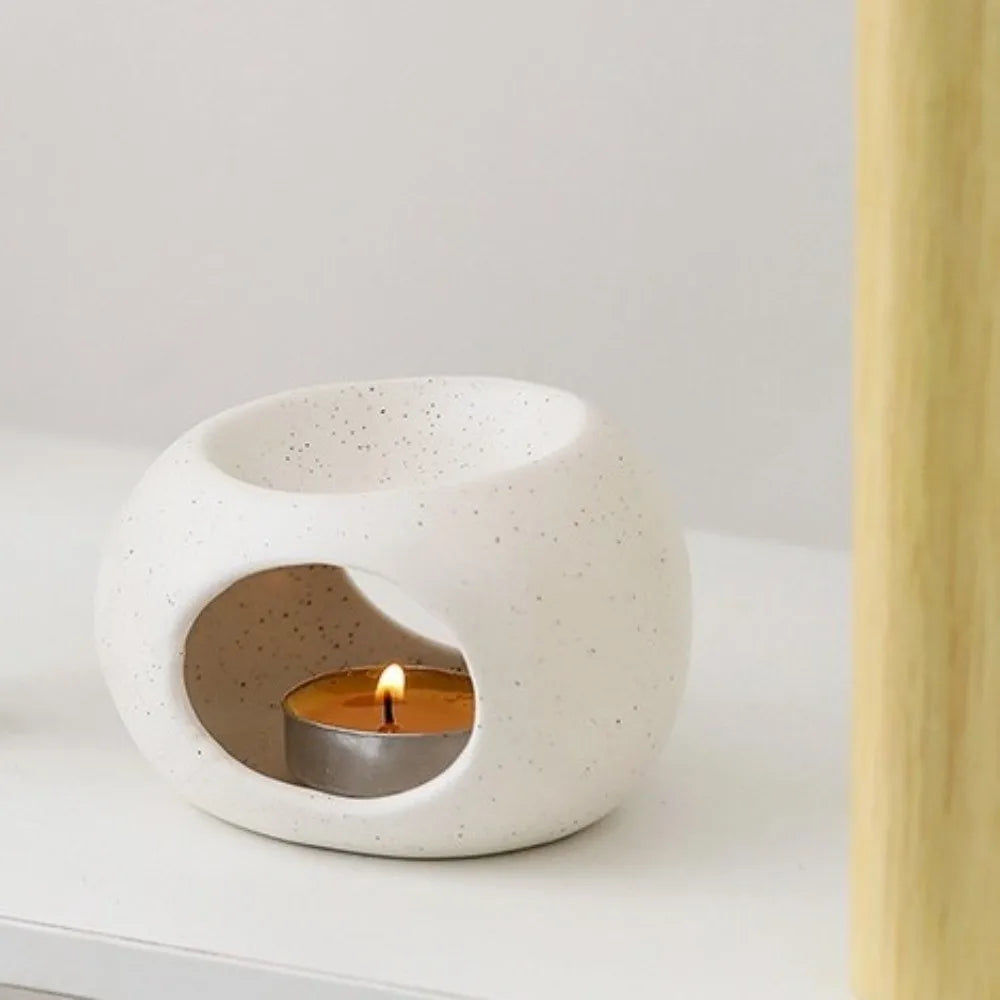 Ceramic Essential Oil Burner Minimalist Modern Aromatherapy Burner Decorative Candle Heating Holder Bedroom