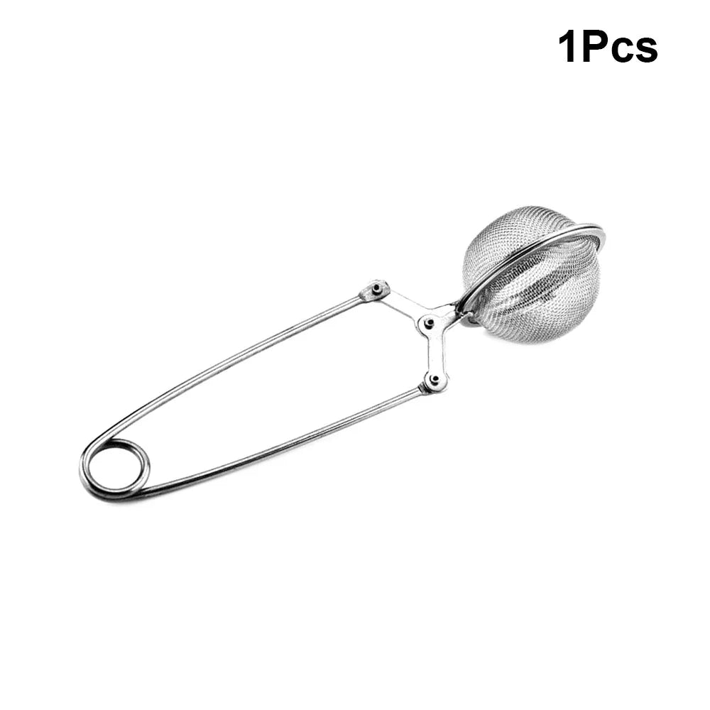 1-4pcs Reusable Steel Tea Infuser Sphere Mesh Tea Strainer Filter Herb Kitchen Gadget Handle Diffuser Coffee Tea Infuser Handle