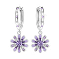 925 Sterling Silver Purple Flowers Plants Leaf Series Blue Iris