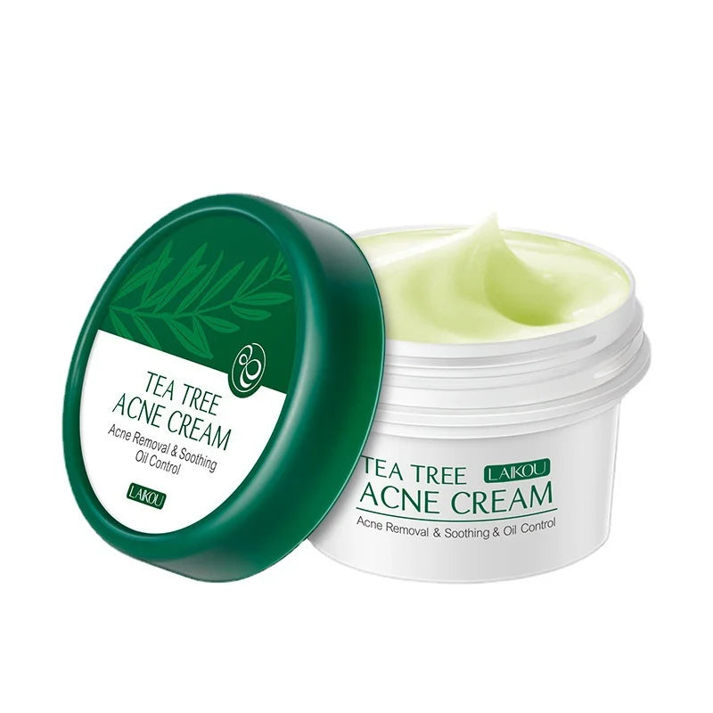 LAIKOU Tea Tree Serum 17ml Anti-Acne Cream 20g Cleanser 50g Plant Extract Refreshing Hydrating Moisturizing Skin Care Set Beauty