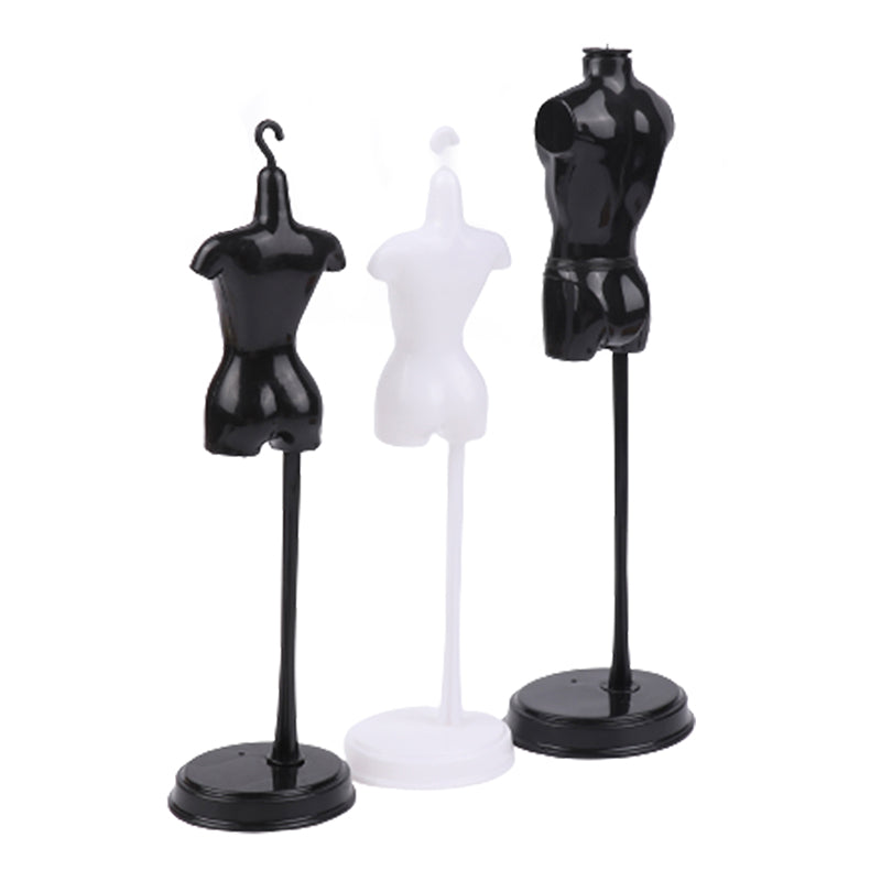 Innovative Scale 1:6 Mini Black White Display Stand Holder Standing Toy Doll Accessories Dress DIY Clothes Mannequin Model