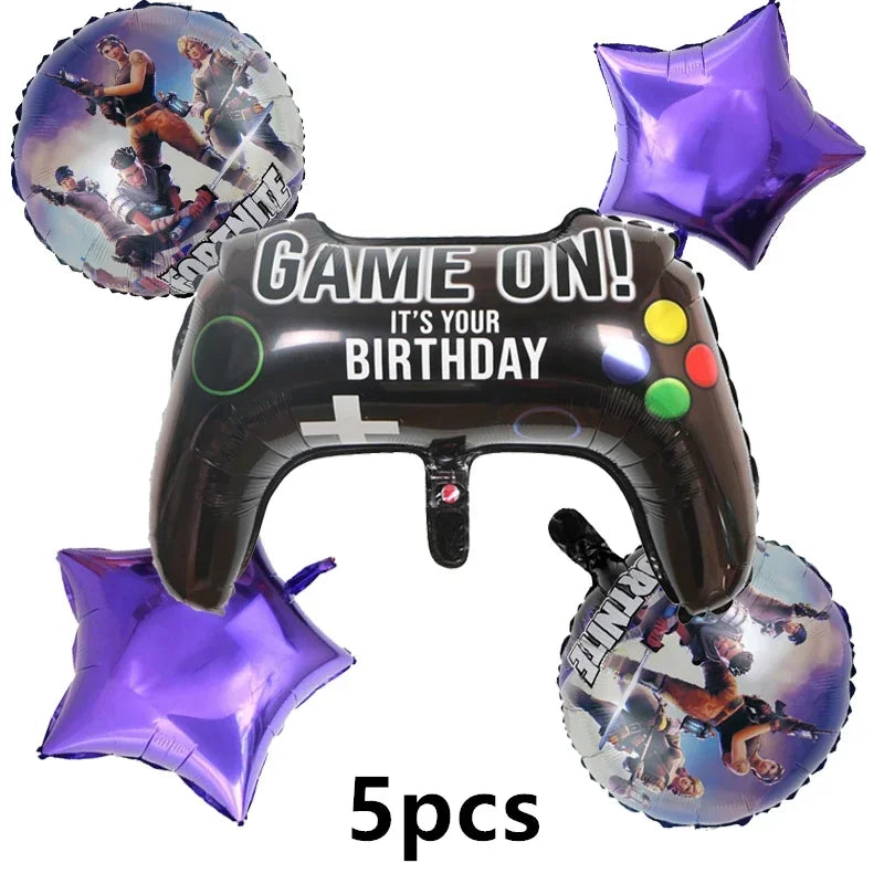 Fortnite Balloons Shooting Game Ballons Boy Girl Happy Birthday Banner Party Decoration Alpaca Llama Tableware Cake Topper Toy
