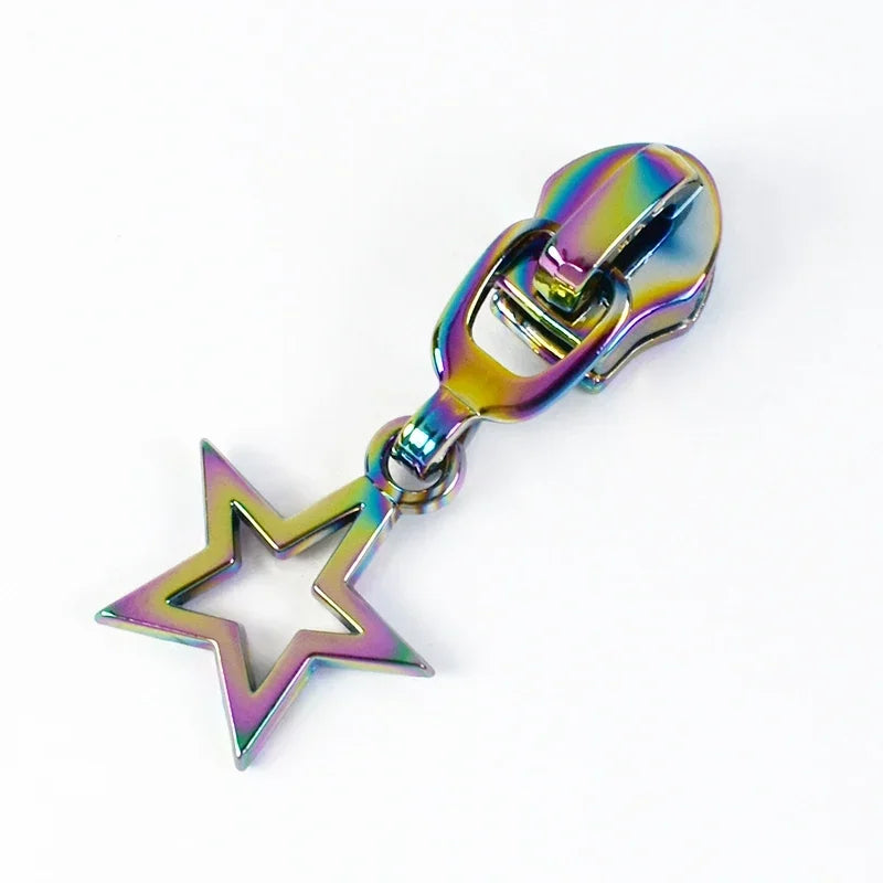 10/30Pcs Star Zipper Slider Pulls for Nylon Zippers By The Meter Bag Coat Zips Head Pullers Repair Kit DIY Sewing Accessories