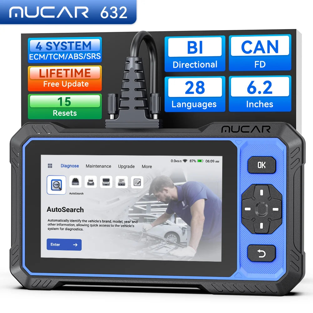 Mucar 632 AI Automotive Tools Life Free Obd2 Scanner