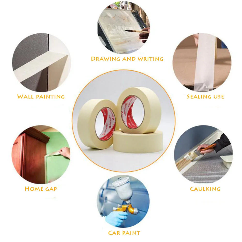 12M Masking Tape White Writable Sealing Self Adhesive Tape