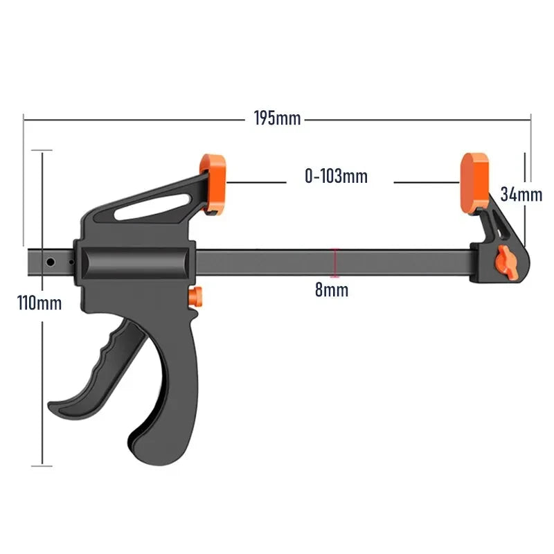 5/2pcs Woodworking Work Bar 4 Inch Clamp Clip Set