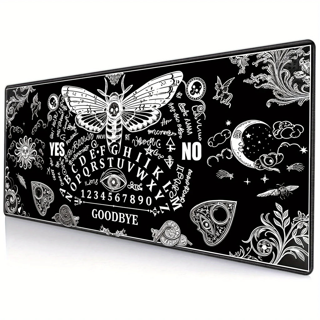 Large Mysterious Ghost Gothic Gaming Mouse Pad Black Anti Slip Rubber Desktop Accessories Mouse Mat Rug Desk Organizer Playmat