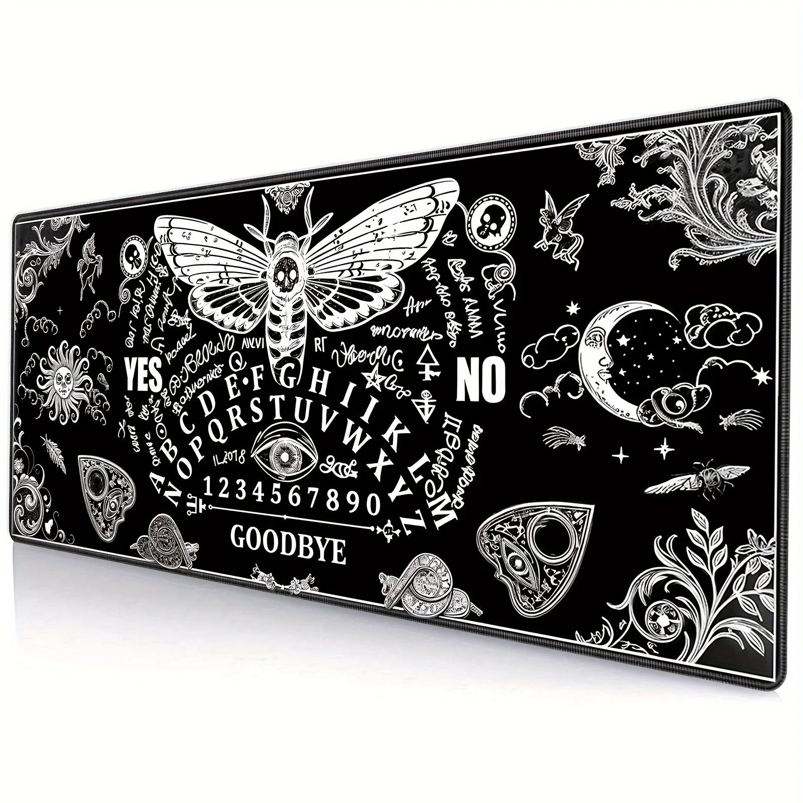 Large Mysterious Ghost Gothic Gaming Mouse Pad Black Anti Slip Rubber Desktop Accessories Mouse Mat Rug Desk Organizer Playmat