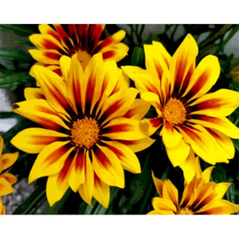 GATYZTORY DIY Frame Painting By Numbers Kits Sunflowers Abstract Modern Home Wall Art Picture Flowers Paint By Numbers