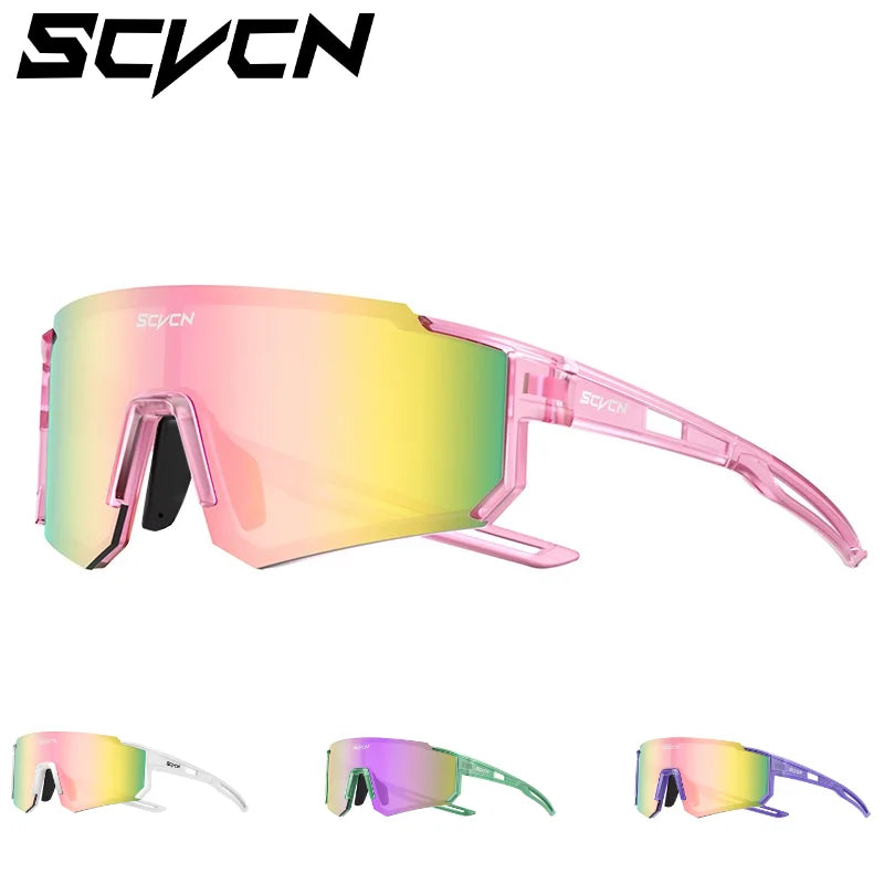 SCVCN Women Sports Sunglasses Pink Fashion Cycling Glassesfor Men