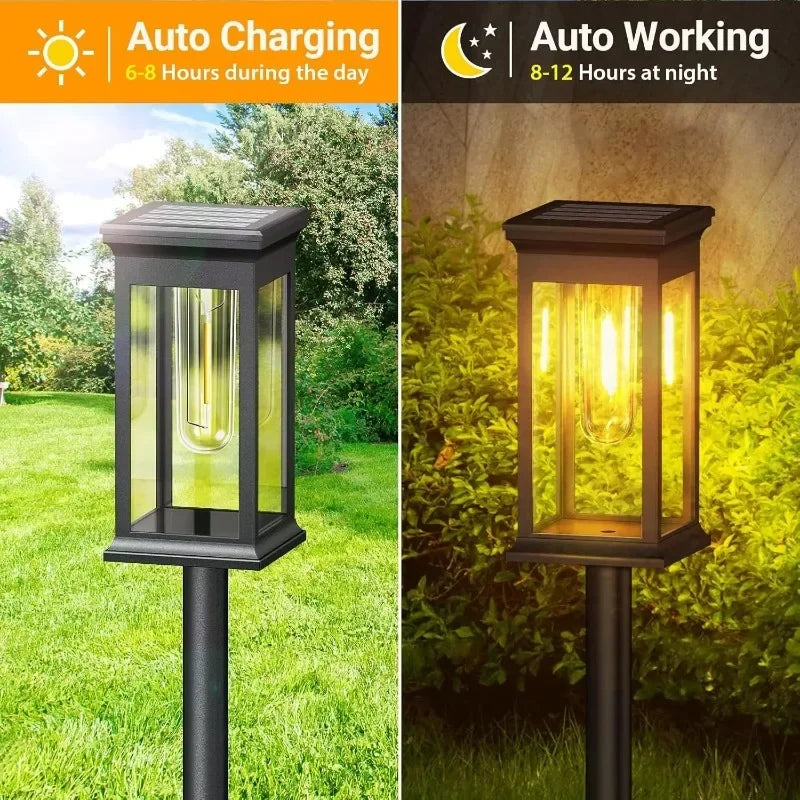 Waterproof Bright Solar Pathway Lights Energy Efficient LED Landscape