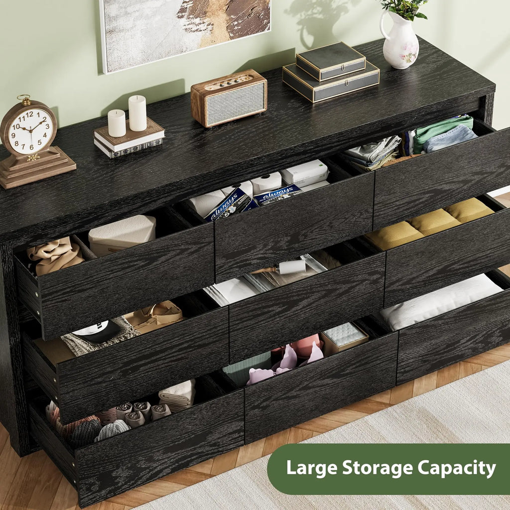 GarveeLife Modern 9 Drawer Dresser for Bedroom – Wide