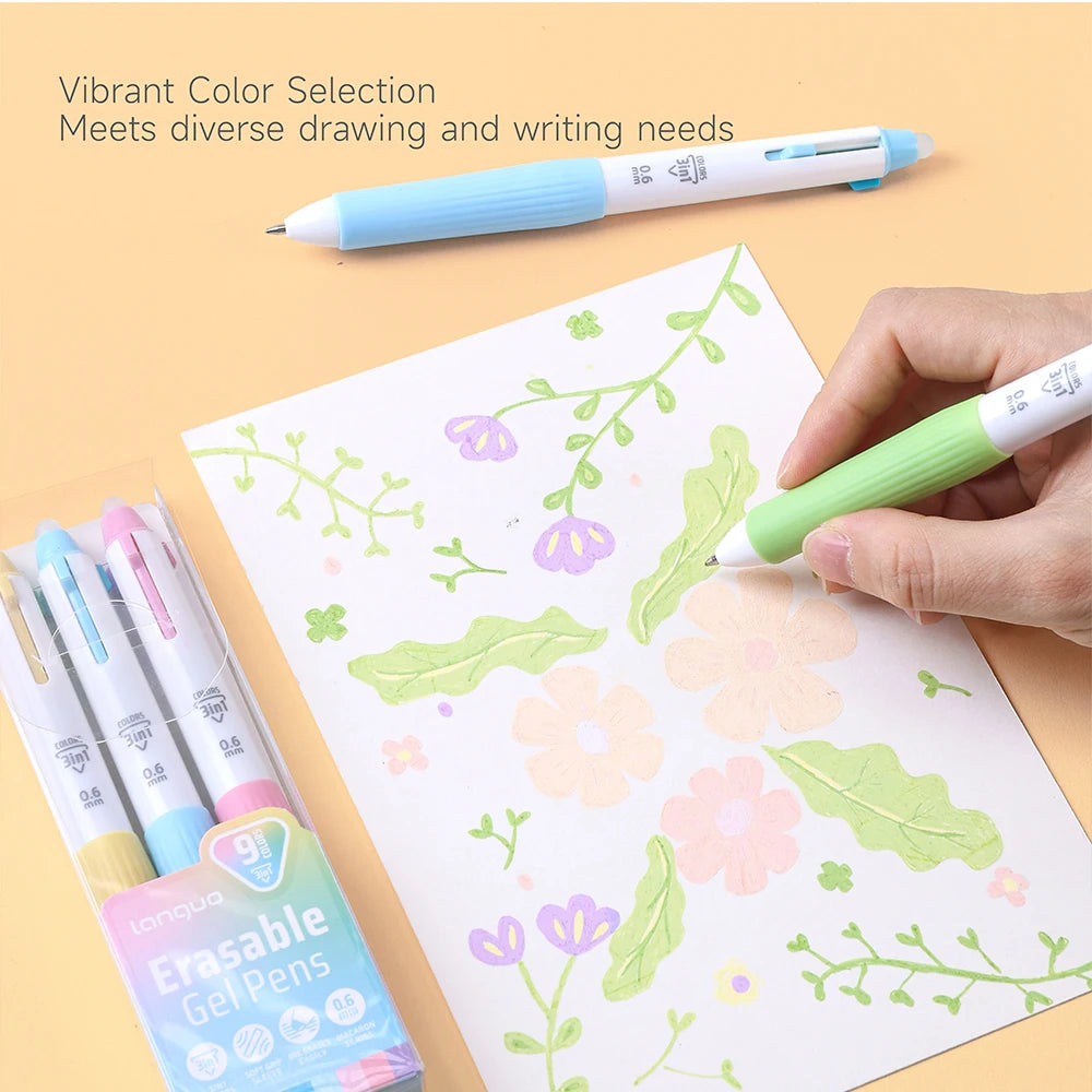 Languo Erasable Multicolor Pens 9/45 Colors 3-in-1 Ballpoint Pen