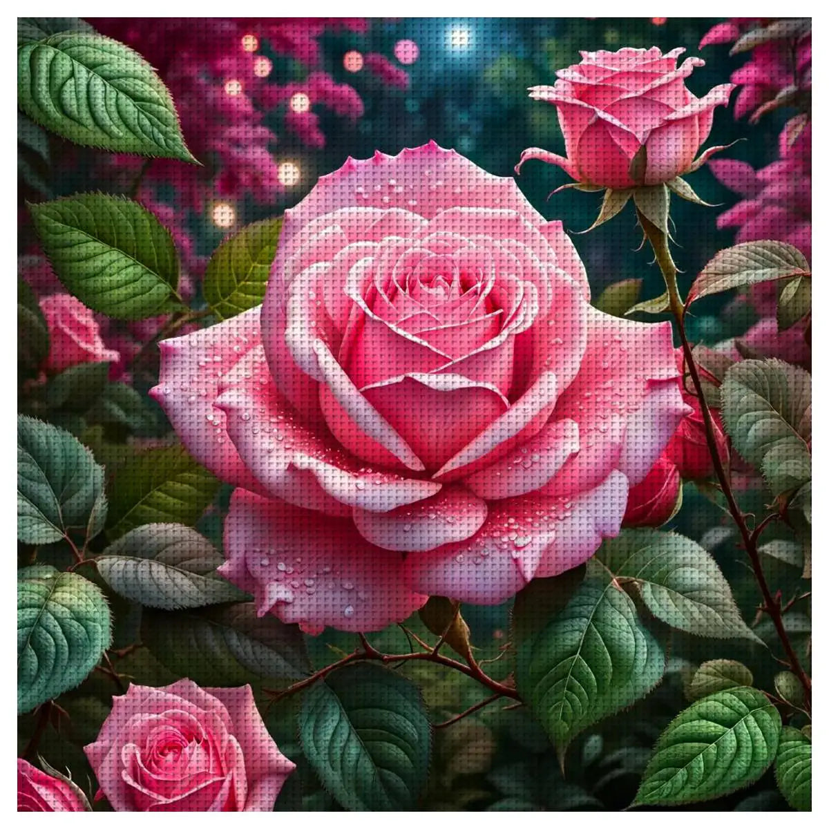 1pc 40X40CM/15.74inch Flower stamped cross stitch kit DIY kit 11CT/14CT DIY Embroidered set DIY Cross-Stitch Set accessories
