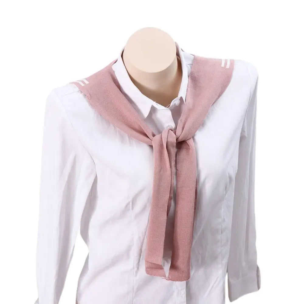 Warm Stripe Knitted Shawl Patchwork Naval Style Blouse Shoulder Fake Collar Korean Style Scarf Accessories Knot Scarf Outdoor
