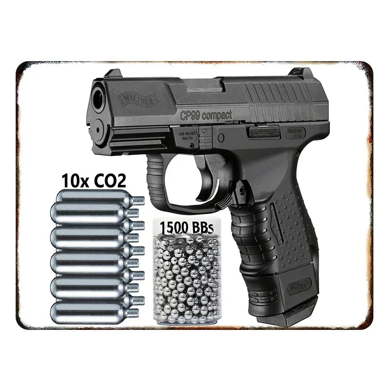 Vintage Pistol Metal  Sign Retro Gun Wall Art Iron Plaque HD Print for Home Bar Club Wall Decor