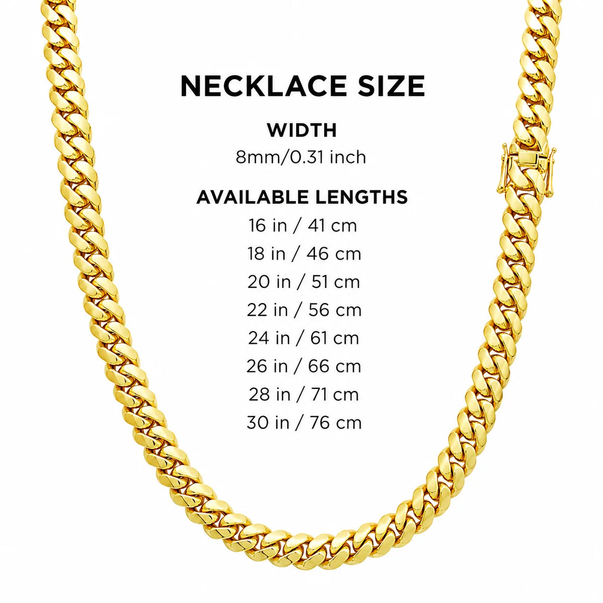 8mm 14K Gold Plated Miami Cuban Chain Necklace for Men, Stainless Steel Heavy Curb Link Jewelry, Classic Hip Hop Statement Chain for Rapper, Street Style, Club, Concert, Daily Outfit, Birthday, Father's Day and Holiday Gift A