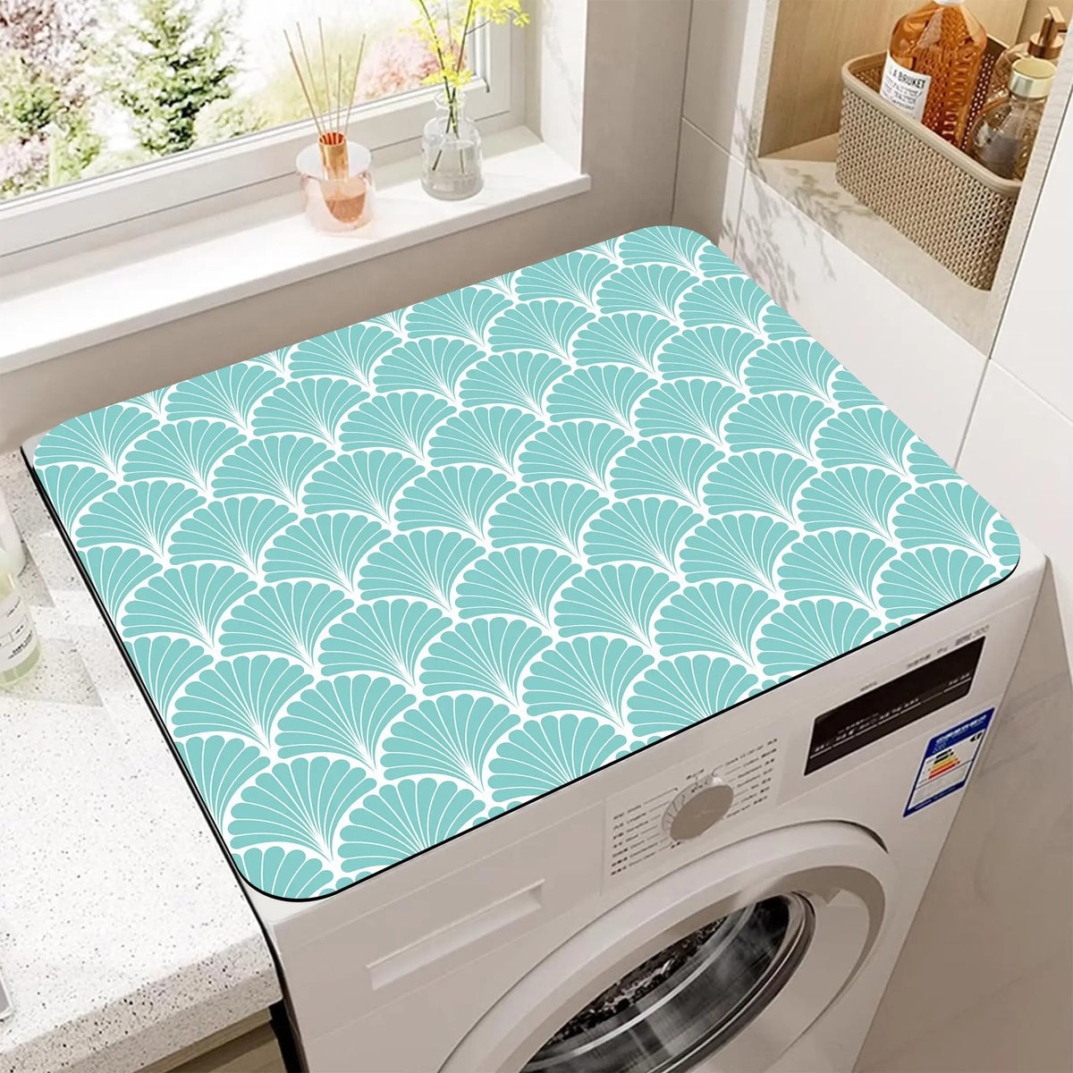 VIKAMA Colorful Mexican Boho Washer and Dryer Washing Machine Dust Cover Pad Anti-slip Absorbent Protector Mat Home Decoration
