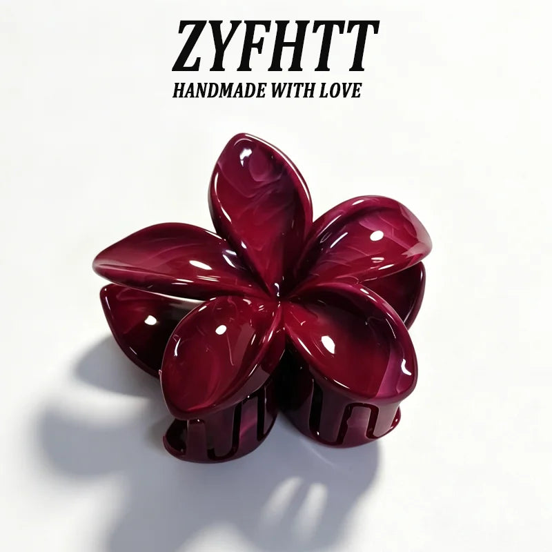 1/5pcs Exquisite Rose Red Hair Clip Eye-Catching Women's Hair Clip Shark Clip On The Back Of The Head Fashionable Retro Hairclip