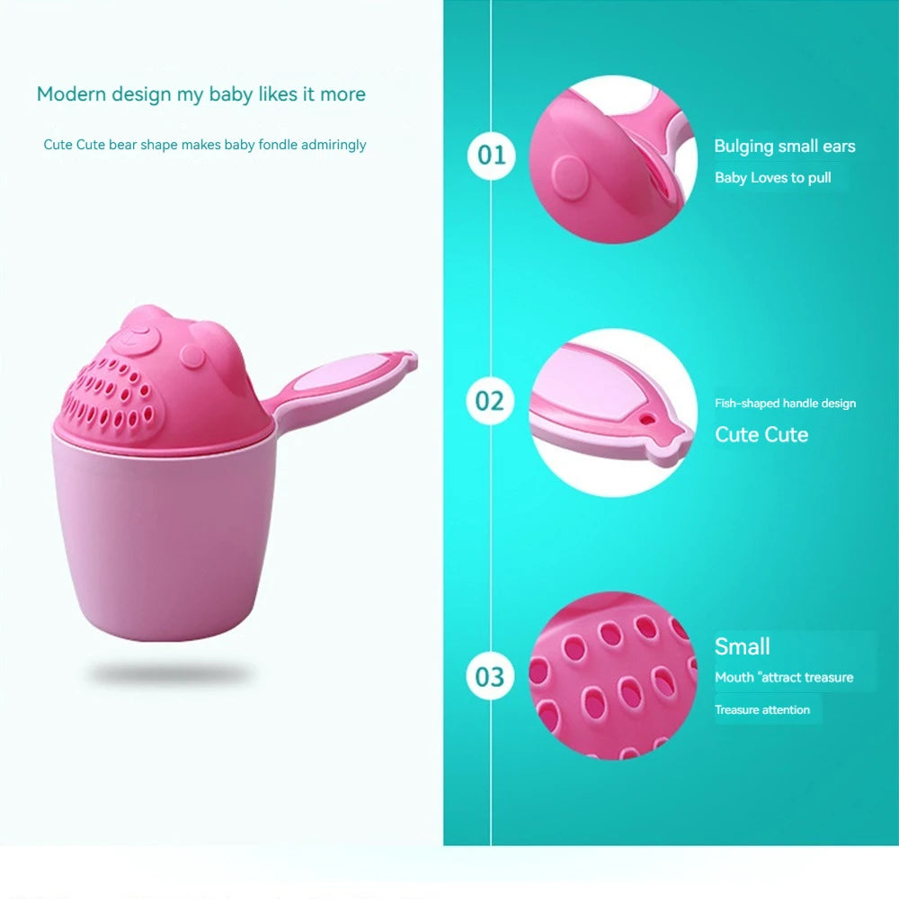 Cute Cartoon Baby Bath Caps Toddle Shampoo Cup Children Bathing