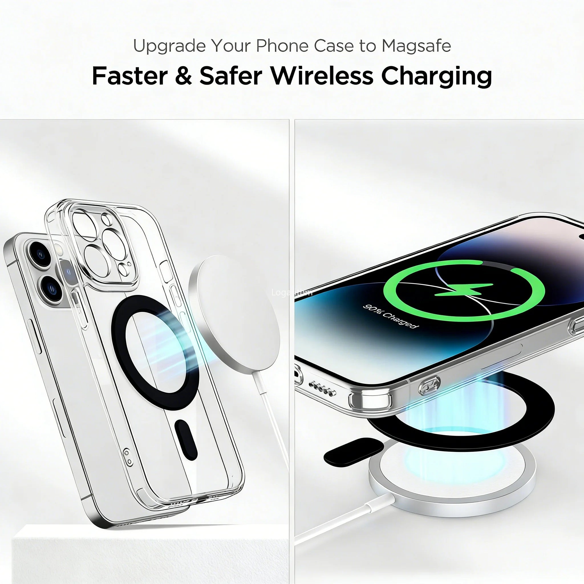 Magnetic Ring Sticker - Magsafe Compatible, Universal Adapter for iPhone 16-12 Series, Samsung Galaxy, Pixel & Phone Cases