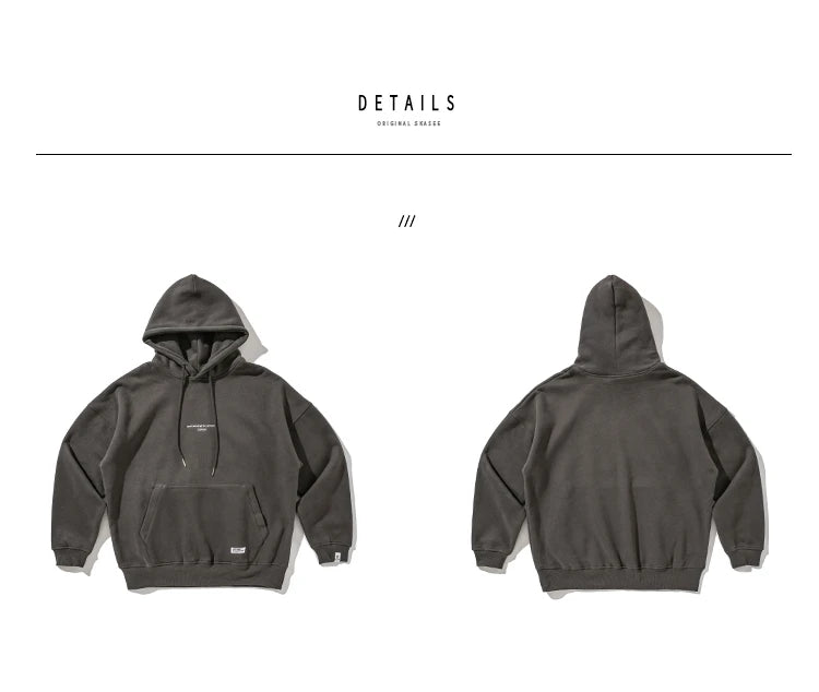 Japanese Streetwear High Quality Hip Hop Thin Fleece Hoodie Men Clothing Harajuku Casual Sweatshirt Korean Couple Pullover Male