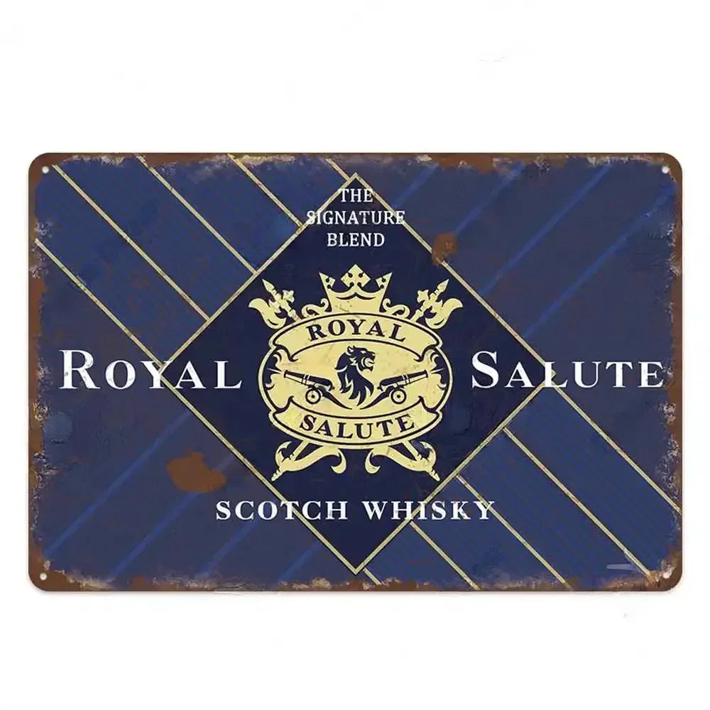 Retro Whiskey Plaque Metal - Enhance your decor with this lovely vintage metal sign. Ideal for pub,bar,club,living room,man cave