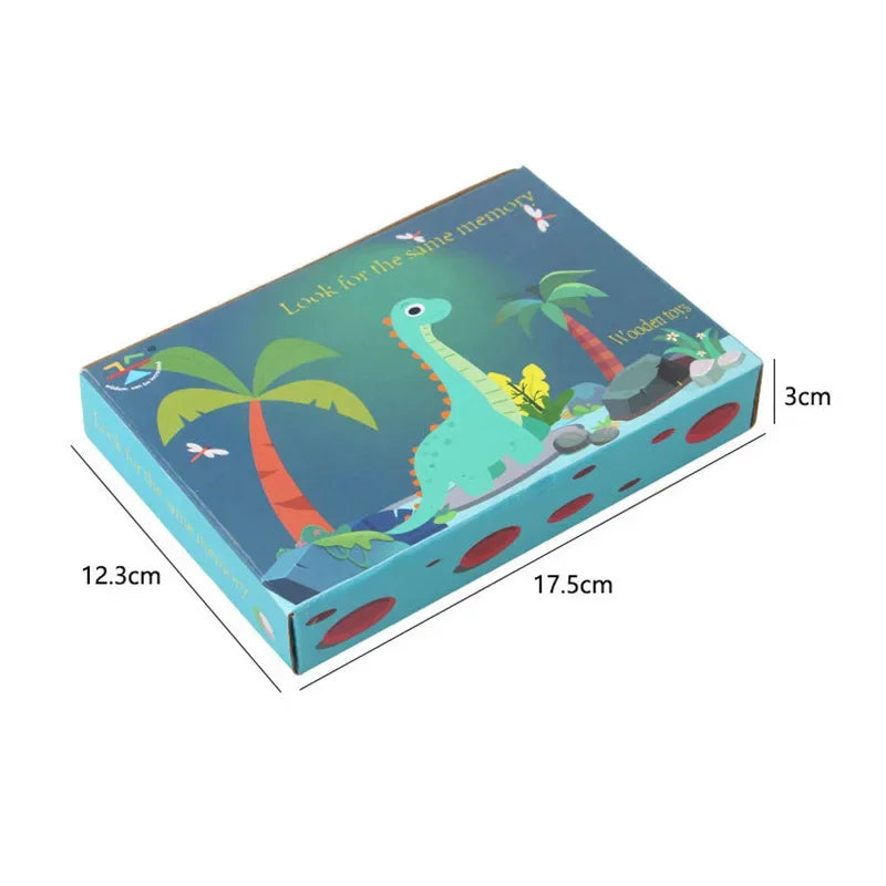 Memory Game Dinosaur Matching Toy Preschool Matching Board Game For Early Learning Development Wooden Games Summer Party Gift
