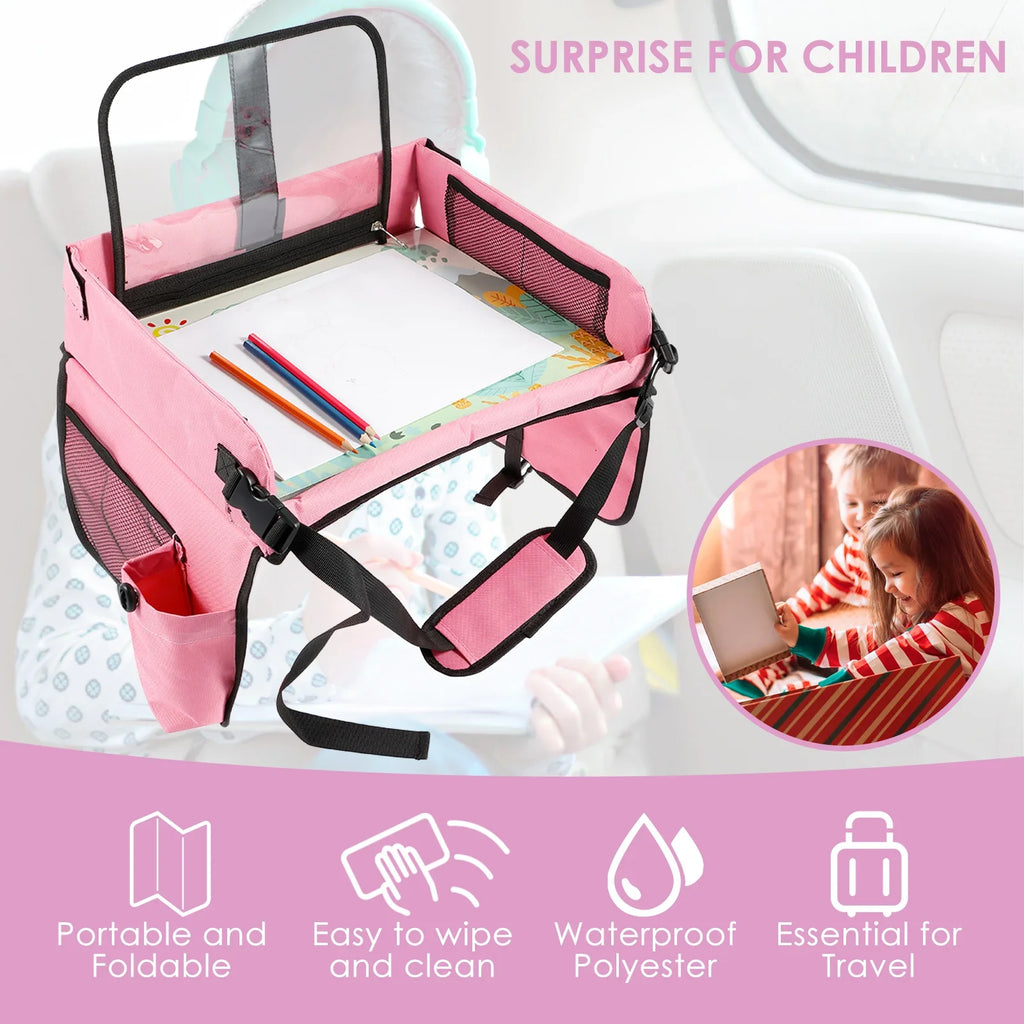 Kids Car Seat Tray Stable Traveling Tray Versatile Car Seat Tray Detachable Car Seat Table Trays Airplane Lap Desk Organizer