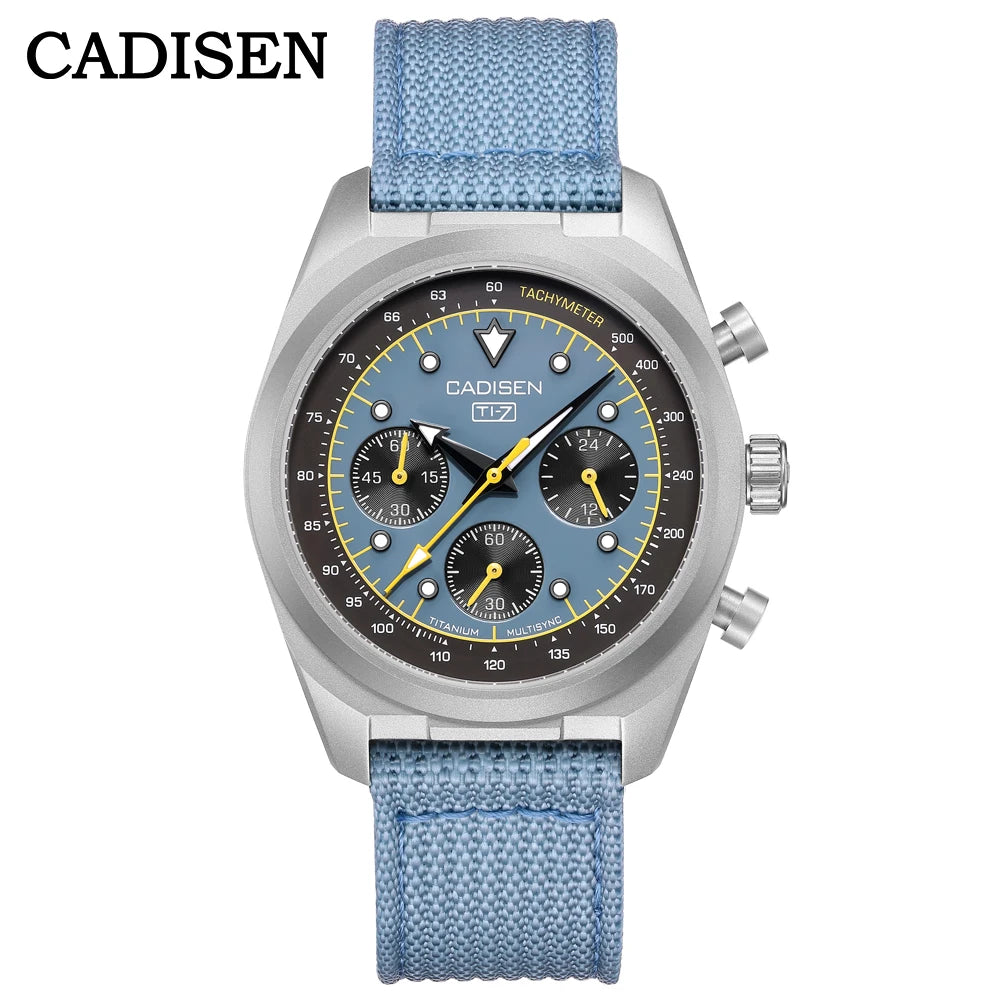 CADISEN TI-7 MULTISYNC Titanium Moon Mens Watches Quartz Chronograph