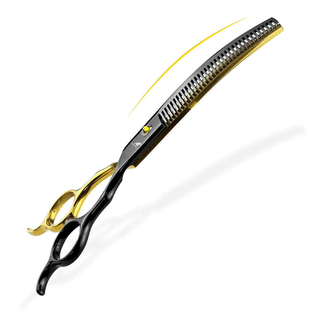 Grooming Scissors Japan Stainless 6.5" Professional Pet Scissors Curved Chunker Scissors for Groomer Bend Down Thinning Shears