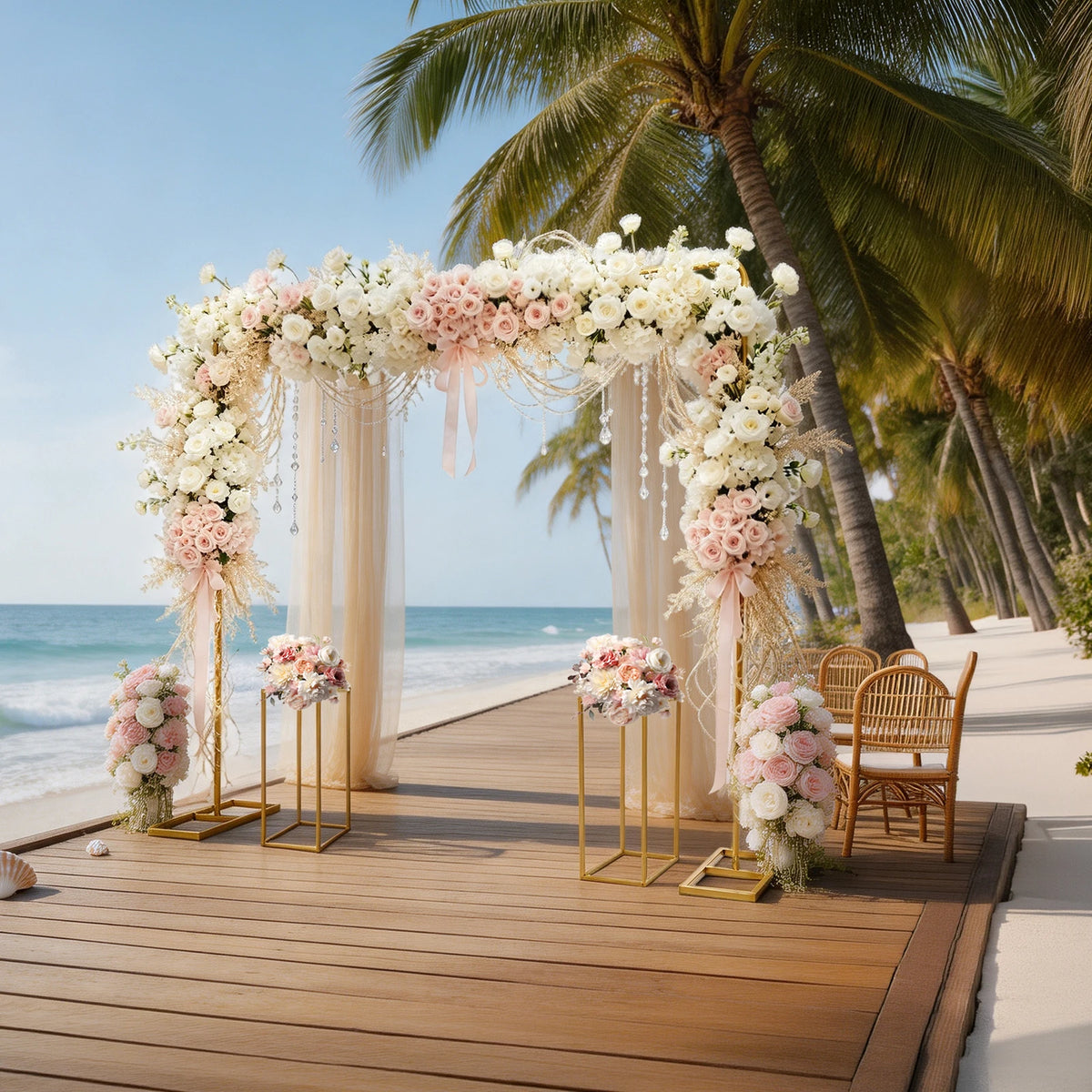 2x2m Balloon Arch Stand with Flower Holders