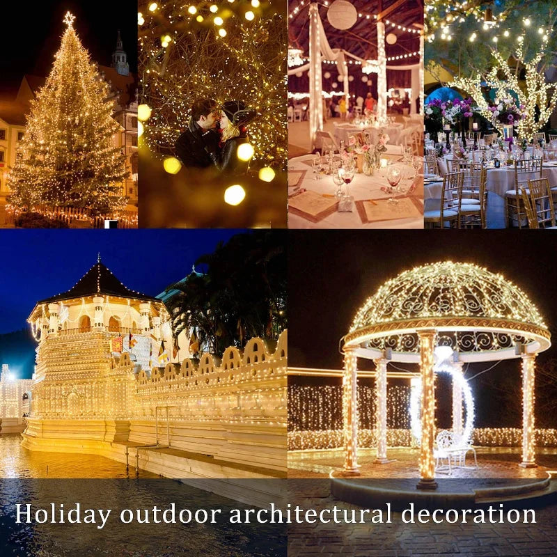 7m/12m/22m/32m LED Solar Light Outdoor Garden Fairy String Light