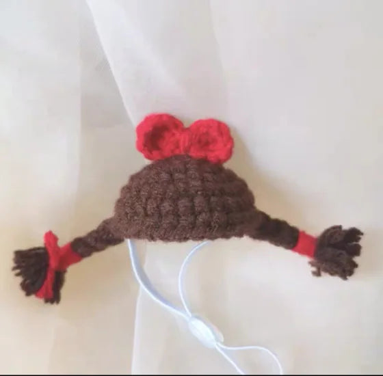Cute Handmade Knitted Hat Hamster Decoration Chipmunk Guinea Pig Hamster Accessories Hamster Toy Supplies Small Pet Hat