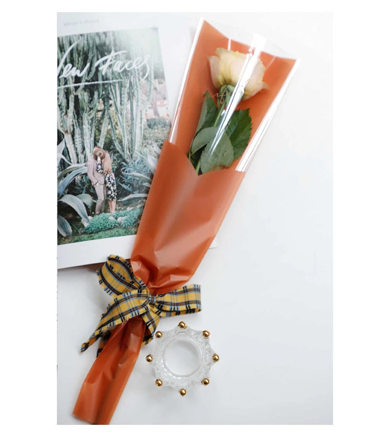Tulip Single Rose Sleeve Bag, Flower Bag, Bouquet Packaging Bags, Flower Shop, New, 50Pcs