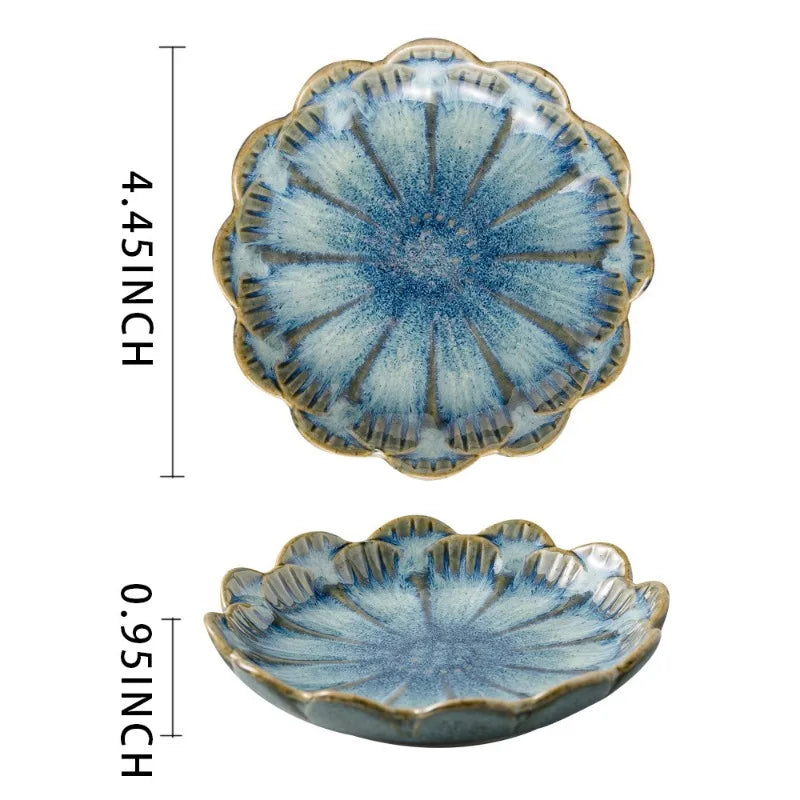 Creative and Minimalist Style Jewelry Tray Home Snack Dish Flavor Dish Ceramic Lotus Decoration Plate and Decorative Display