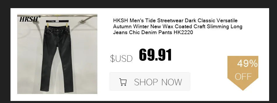 HKSH Spring Autumn New Outfit China-Chic Dark Ribbon Zipper Men Tide Dark Hooded Sweatshirt Original Punk Ins Cargo Pants HK0531