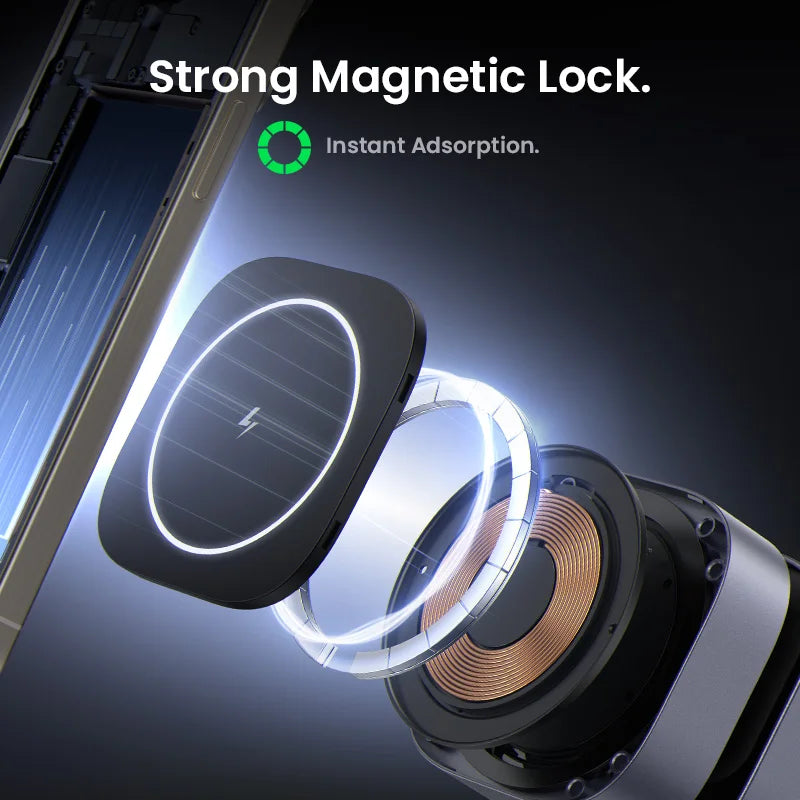 BR Sale UGREEN 15W Magnetic Wireless Charger 2-in-1 Charging Stand For iPhone 16 17 Pro Max/AirPods For Magsafe Fast Charger