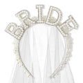 Bride to Be Pearl Crown Headband Bach Bachelorette Hen