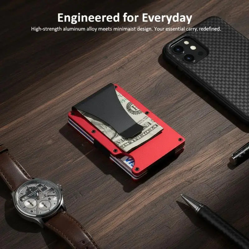 RFID Slim Minimalist Wallet For Men Women Credit Card Holder With Money Clip Thin Design For Pocket Camping Activities