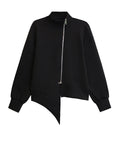 [EAM] Zipper Sweatshirt Half-body Skirt Two Pieces Suit New Turtleneck Long Sleeve Women Fashion Tide Spring Autumn 2026 1DH7237