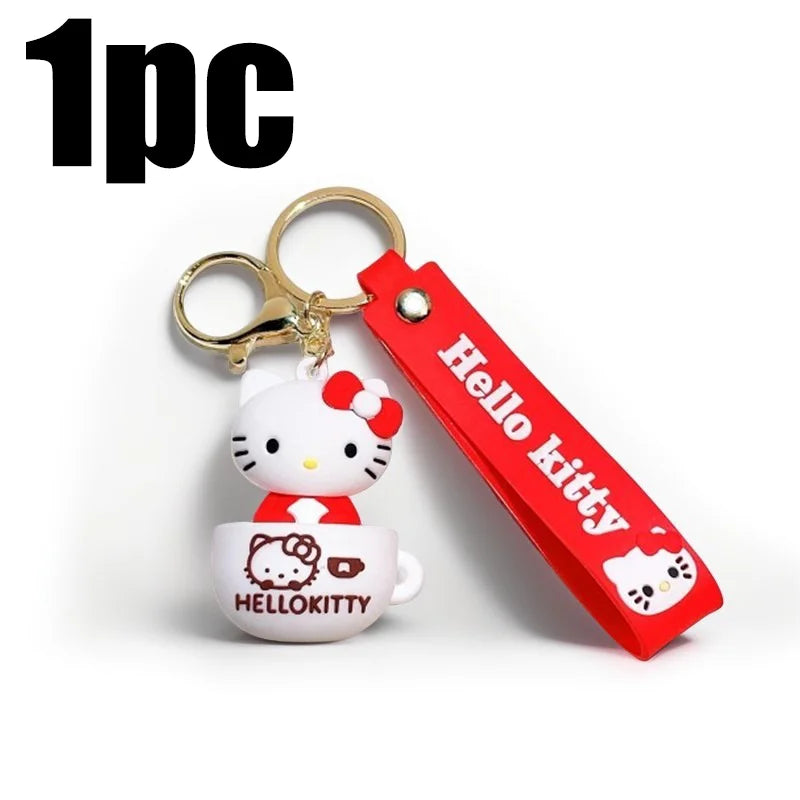 MINISO Cute Cartoon KT Keychain Girl Schoolbag Shoulder Bag Car Keyring Kid Children Kawaii Gift Festival gifts Festival gifts