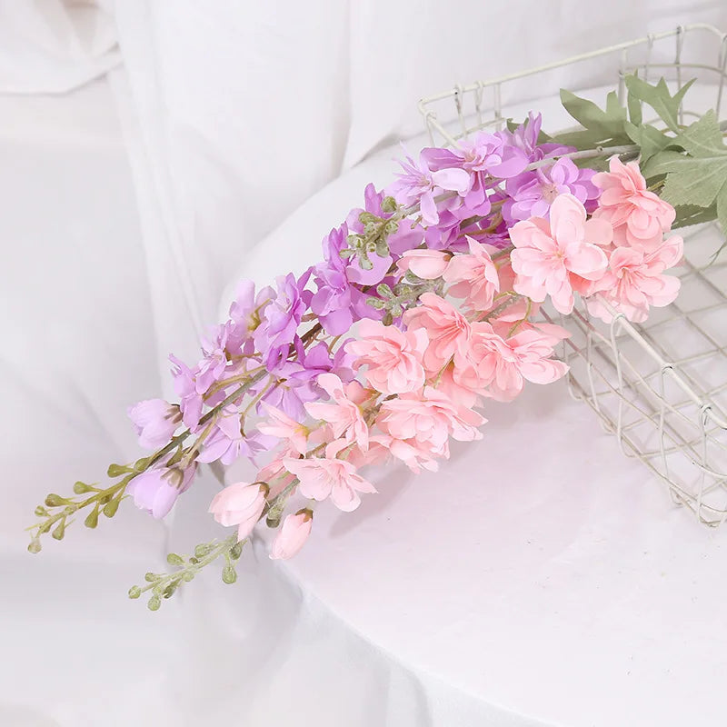 YeeNanee 6pcs Blue Delphinium Artificial Flowers Long Stem Larkspur for Wedding Centerpieces Floral Arrangements Home Vase Decor
